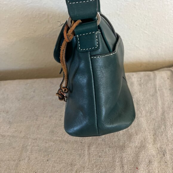 Fossil Trendy Green SoHo Style Leather Flap Front Boho Shoulder Bag - Picture 6 of 10